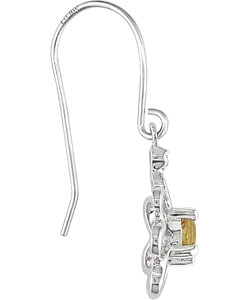 10k White Gold Citrine November Birthstone Earrings