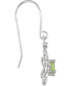 10k Peridot Diamond August Birth Stone Earrings