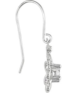 10k White Sapphire Diamond April Birth Stone Earrings