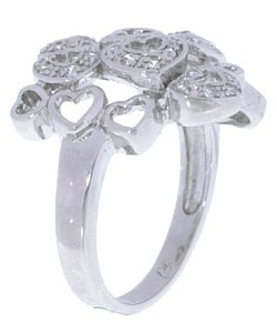 Sterling Silver Multiple Hearts Cubic Zirconia Ring