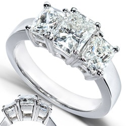 14k White Gold 2-4/5ct TDW Radiant Diamond Ring