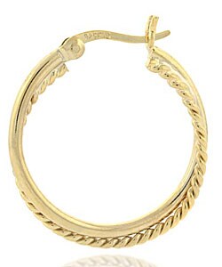 18k Gold Overlay Sterling Silver Hoop Earrings