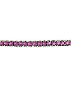14k White Gold Pink Sapphire Bangle Bracelet  