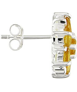 Sterling Silver Citrine Flower Earrings