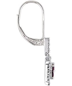 14k White Gold 1/6ct TDW Ruby Diamond Earrings