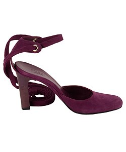 Gucci Purple Suede Pumps with Ankle Tie Strap