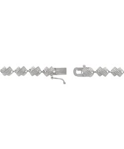 Sterling Silver Diamond X Link Bracelet