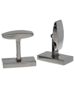 18k Gold Titanium and Diamond Cuff Links