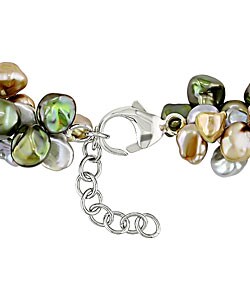 Three-strand FW Keshi Green Pearl Necklace (6.5-7.5mm)