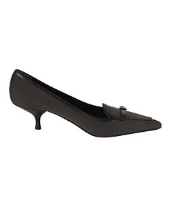 Prada Logo Canvas Buckle Pumps