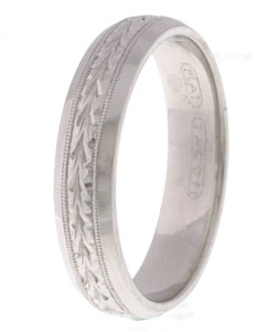 Tacori Men's Platinum Engraved Wedding Band