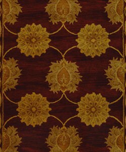 Handmade Heritage Mahal Red Wool Rug (6' x 9')