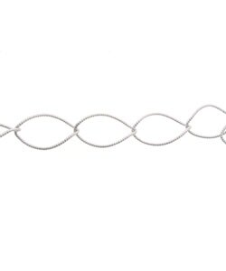 Italian Sterling Silver Beaded Oval Link Necklace