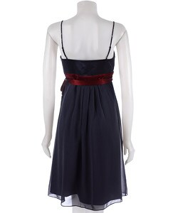 Max & Cleo Sleeveless Empire Waist Dress with Red Ribbon
