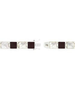 Sterling Silver Onyx and Mother of Pearl Bracelet