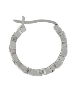 Sterling Silver Diamond Accent S Hoop Earrings