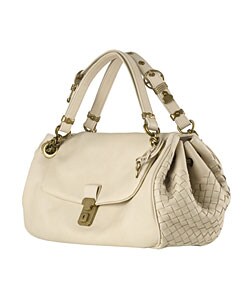 Bottega Veneta Ivory Leather Satchel Bag