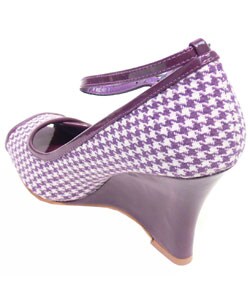 Liliana by Adi Women's Houndstooth Peep Toe Wedges