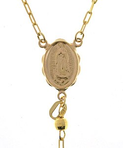 14k Tri-Color Gold 26-inch Italian Style Rosary