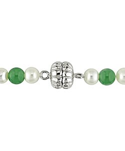 African Turquoise Jade FW Pearl Necklace