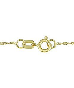 14k Yellow Gold Green Amethyst Heart Necklace