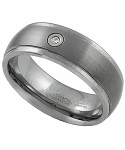Tungsten Diamond Accent Comfort Band Ring