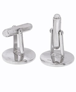Sterling Silver Round Mother of Pearl Cuff Links