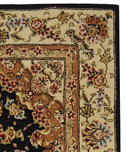 Handmade Treasures Navy/ Ivory Wool and Silk Runner (2'3 x 8')