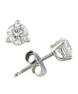 Platinum 1ct TDW Round Diamond Earrings (H-I, I1)