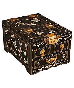 Handmade Black Wood Jewelry Box