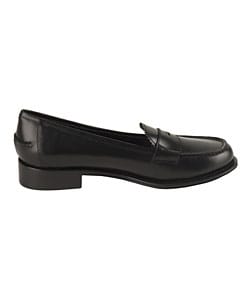 Prada Womens Black Leather Penny Loafers