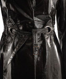 Via Spiga Women's Belted Patent Leather Coat