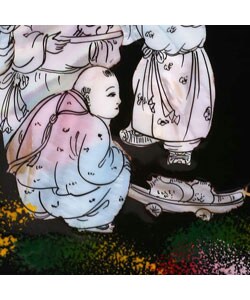 Mother of Pearl Inlay 'Imperial Feast' Lacquer Jewelry Box