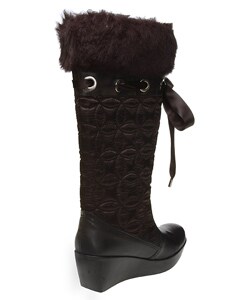 fur grey boots