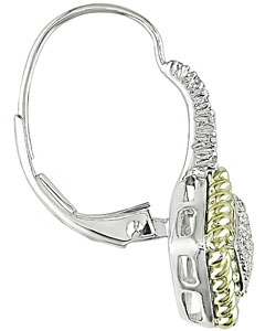 14k Two-tone 1/5ct TDW Diamond Leverback Earrings