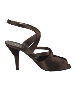Prada Dark Brown Satin Strappy Peep-toe Sandals