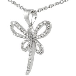Tressa Sterling Silver Cubic Zirconia Dragonfly Necklace