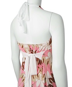 Adi Designs Floral Print Empire Cut Halter Dress