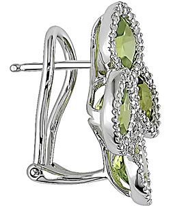 14k Gold Peridot 1/2ct TDW Diamond Earrings (H-I-J, I1-2)