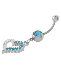 Surgical Steel Dangling Heart Curved Barbell