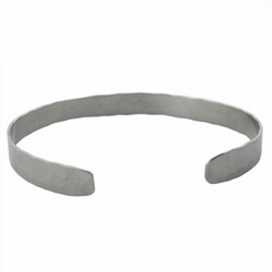 Steel Slim Hammered Bangle Bracelet