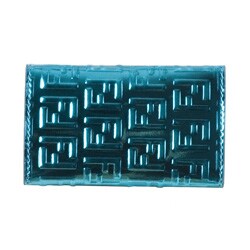 Fendi Blue Laminated Leather Logo Key Case