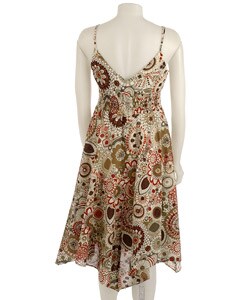 Sheri Martin Cotton Printed Hanky Hem Dress