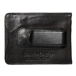 Kozmic Men's Black Leather Card Holder/ Money Clip