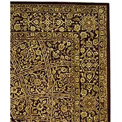 Handmade Timeless Burgundy Wool and Silk Rug (6' x 9')