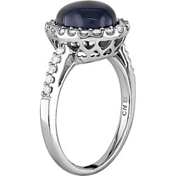 14k White Gold 3/8ct TDW Diamond Iolite Ring