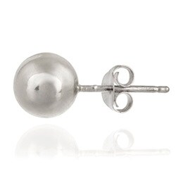 Sterling Silver 10 mm Ball Bead Earrings