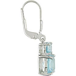 Sterling Silver Blue Topaz Leverback Earrings