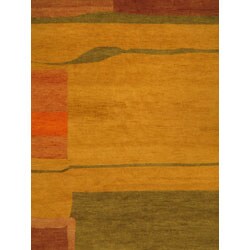 Hand-knotted Toca Gold Wool Rug (9' x 12')