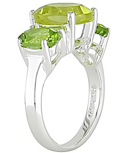 Sterling Silver Lemon Quartz and Peridot Ring
